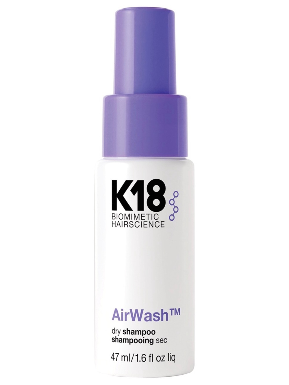 K18 AirWash Dry Shampoo Spray – Purple Refresh for Oily Hair